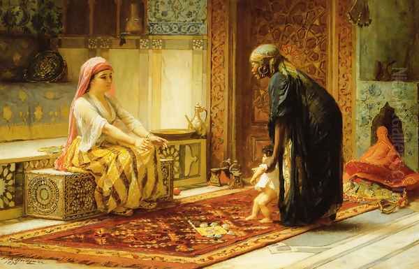 The First Steps Oil Painting by Frederick Arthur Bridgman