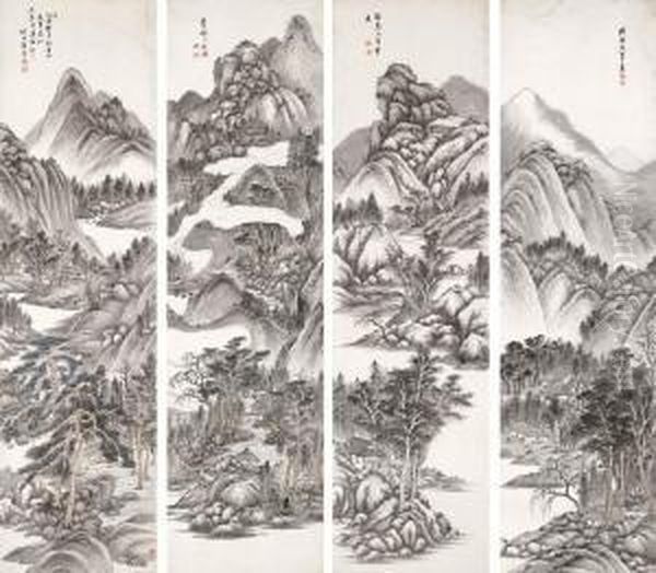 Landscapes After Ancient Masters Oil Painting by Xue Xuan