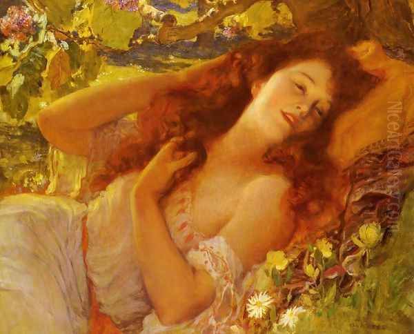 Dolce Far Niente (Sweet Nothings) Oil Painting by Frederick Arthur Bridgman