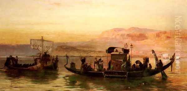 Cleopatra's Barge Oil Painting by Frederick Arthur Bridgman