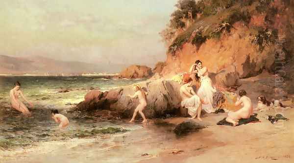 The Bathing Beauties Oil Painting by Frederick Arthur Bridgman