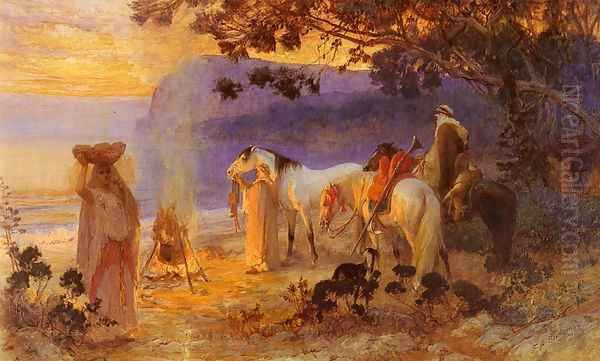 On The Coast Of Kabylie Oil Painting by Frederick Arthur Bridgman