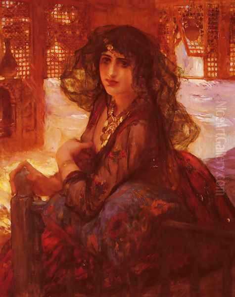 Harem Girl Oil Painting by Frederick Arthur Bridgman