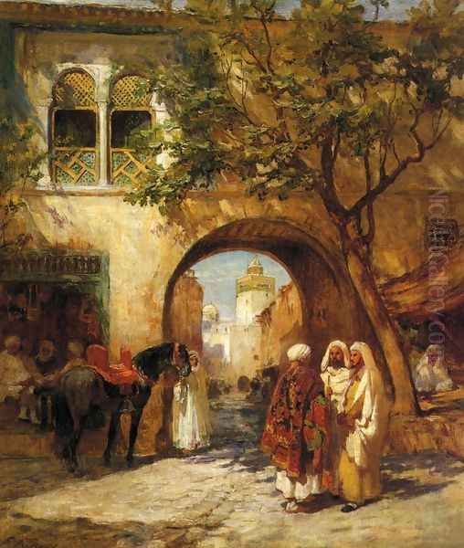 By the City Gate Oil Painting by Frederick Arthur Bridgman