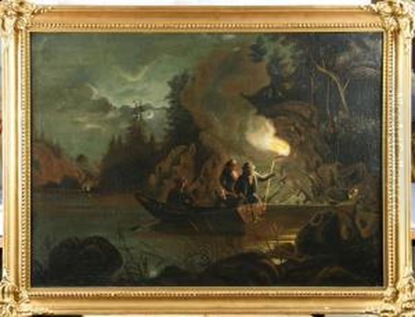 Ljusterfiske Oil Painting by Karl Xv