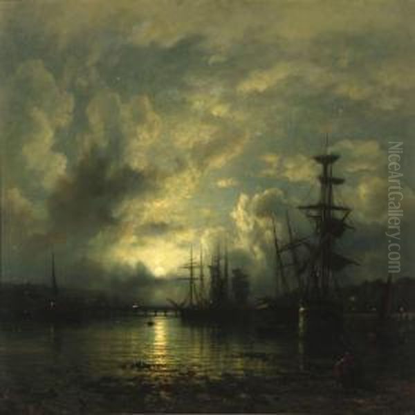 In The Port Of Teignmouth Oil Painting by Wilhelm Ferdinand Xylander