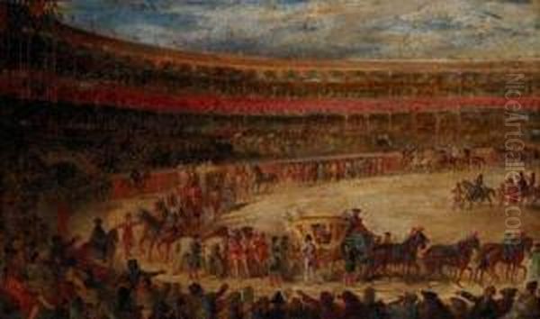 Inaguracion De La Plaza De La Maestranza Por Carlos Iii Oil Painting by Alejandromiguel Y Galvez