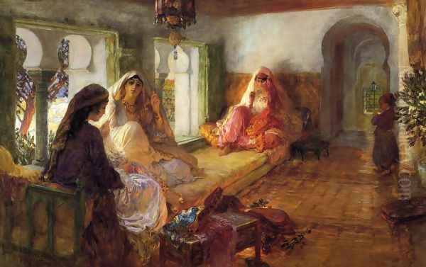 The Harem Oil Painting by Frederick Arthur Bridgman