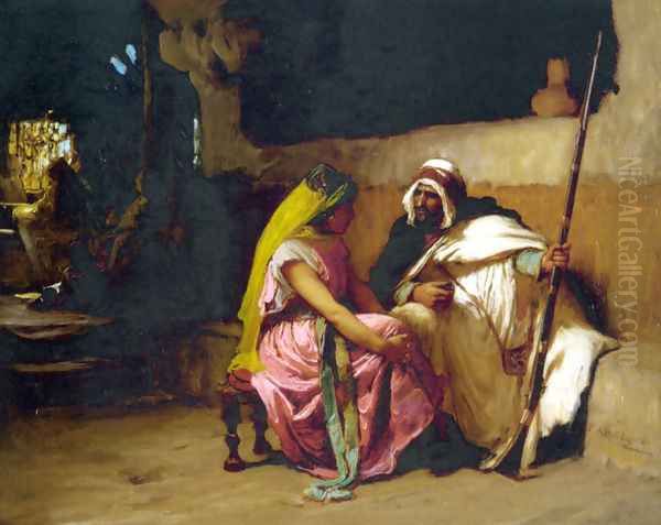 Tete a Tete Oil Painting by Frederick Arthur Bridgman