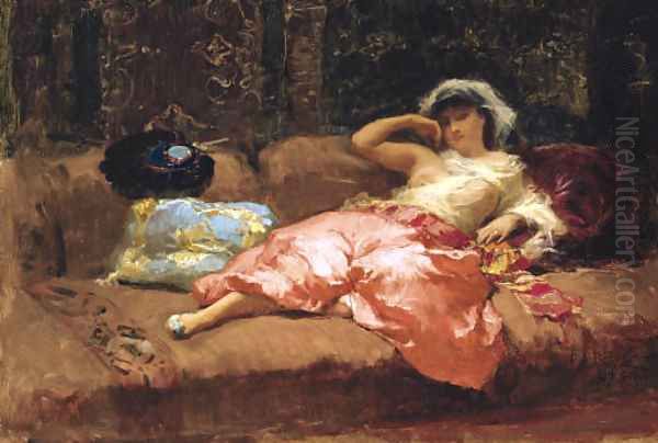 Odalisque Oil Painting by Frederick Arthur Bridgman