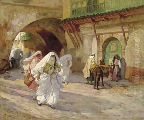 Women of Algiers Oil Painting by Frederick Arthur Bridgman