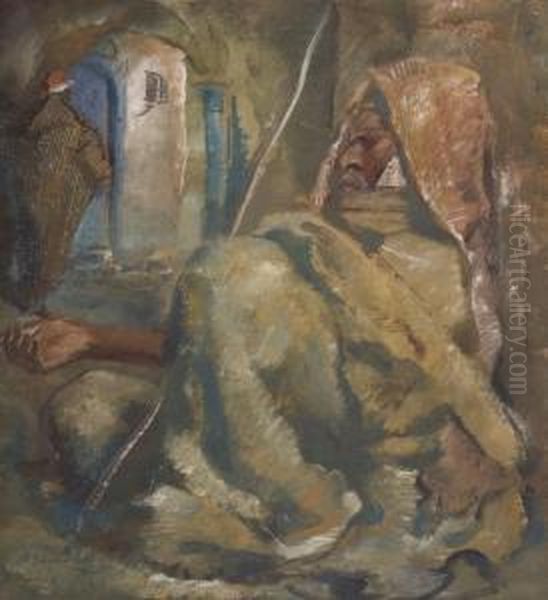 The Beggar Oil Painting by Aleksandr Evgen'evich Iakovlev