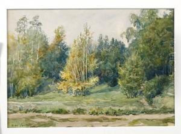 Duftiges Impressionistisches Aquarell Uber Bleistift In Leuchtender Farbigkeit Oil Painting by Mikhail Nikolaevich Yakovlev