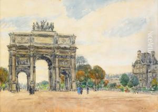 L Arc Du Carrousel Oil Painting by Mikhail Nikolaevich Yakovlev