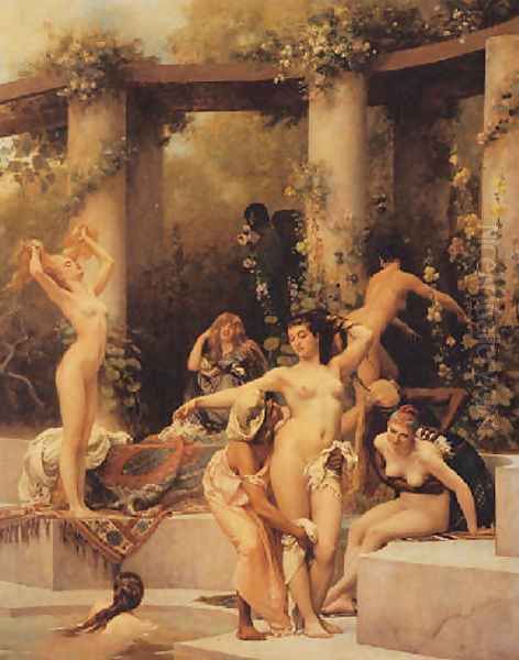 The bathers 1875 Oil Painting by Gustave Clarence Rodolphe Boulanger