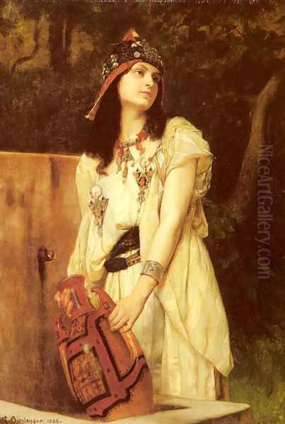 A Woman with an Urn Oil Painting by Gustave Clarence Rodolphe Boulanger