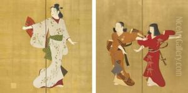 Dancers Oil Painting by Shuho Yamakawa