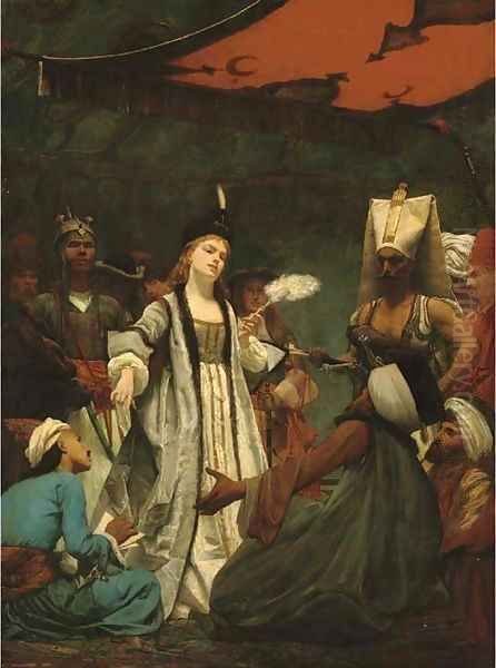 Catherine I of Russia negotiating the Treaty of Prut with the Turks Oil Painting by Gustave Clarence Rodolphe Boulanger