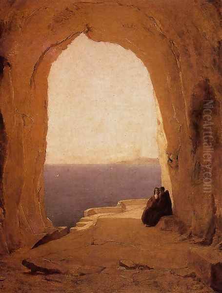 Grotto in the Gulf of Naples 1829 Oil Painting by Karl Blechen