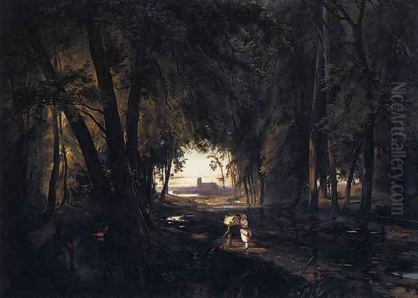 The Woods near Spandau 1834 Oil Painting by Karl Blechen