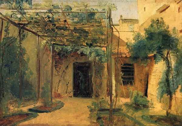 The Studio of the Sculp[tor Rudolf Schadow in Rome Oil Painting by Karl Blechen