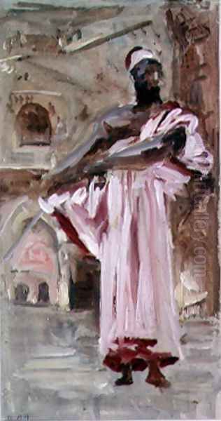 A Moor in a Crimson-edged Robe, Venice Oil Painting by Hercules Brabazon Brabazon