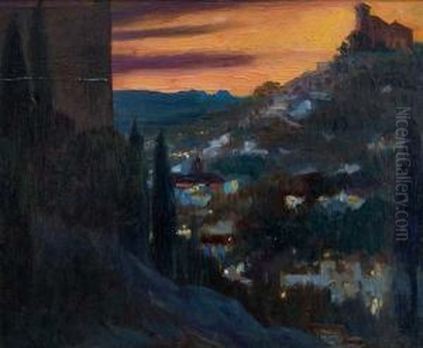 Atardecer Oil Painting by Jose Pinelo Yanes