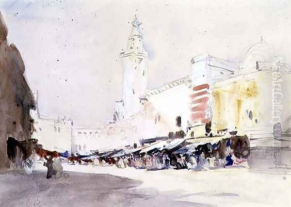 Street market, Morocco Oil Painting by Hercules Brabazon Brabazon