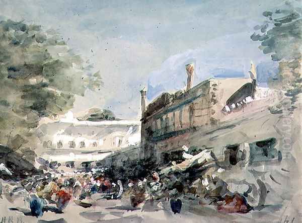 Street Scene in Delhi Oil Painting by Hercules Brabazon Brabazon