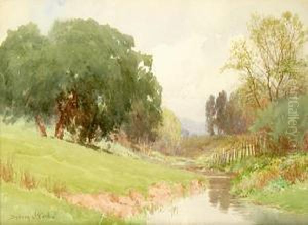 A Pastoral Landscape With A Stream Oil Painting by Sydney Jones Yard