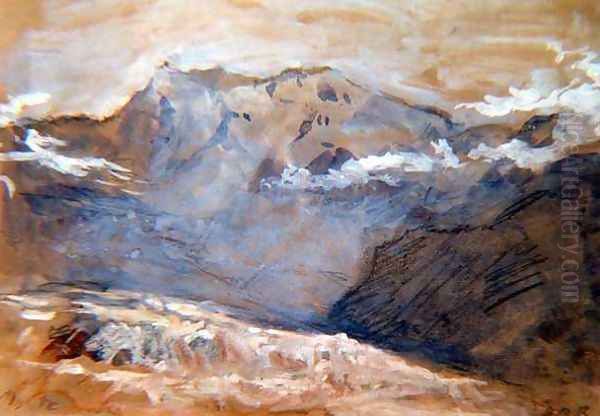 Monte Rosa Oil Painting by Hercules Brabazon Brabazon