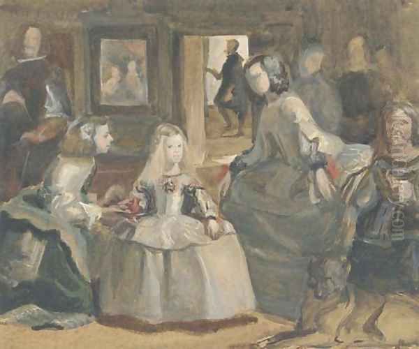 'Las Meninas', after Velasquez Oil Painting by Hercules Brabazon Brabazon