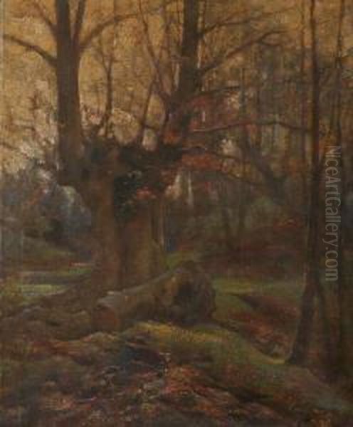 Late Autumn Landscape Oil Painting by Frederic Yates