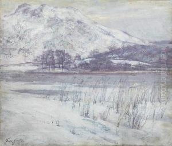 Rydal Water Oil Painting by Frederic Yates