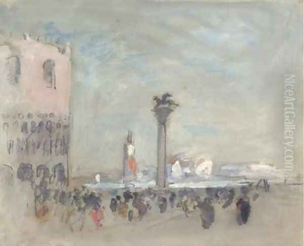 St Mark's Square, Venice, Italy Oil Painting by Hercules Brabazon Brabazon