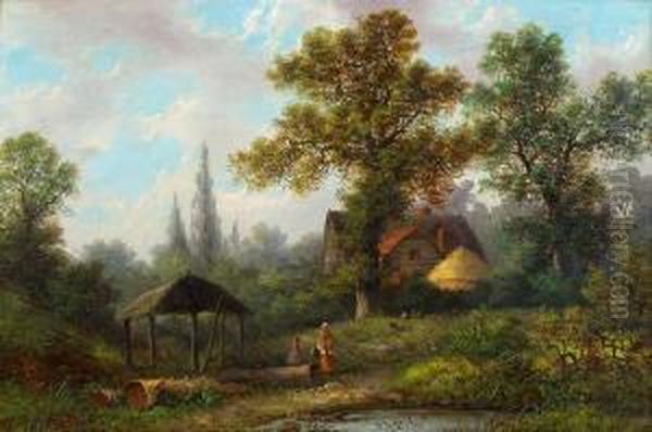 Landscape Oil Painting by W. Yates