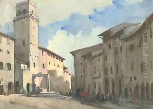 San Gimignano, Italy Oil Painting by Hercules Brabazon Brabazon