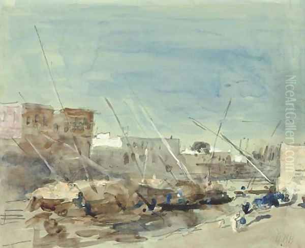 A port scene Oil Painting by Hercules Brabazon Brabazon