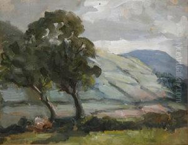 Wicklow Landscape Oil Painting by George W. Yeates