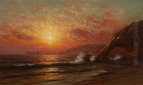 Sunset, Mendocino Coast Oil Painting by Raymond Dabb Yelland