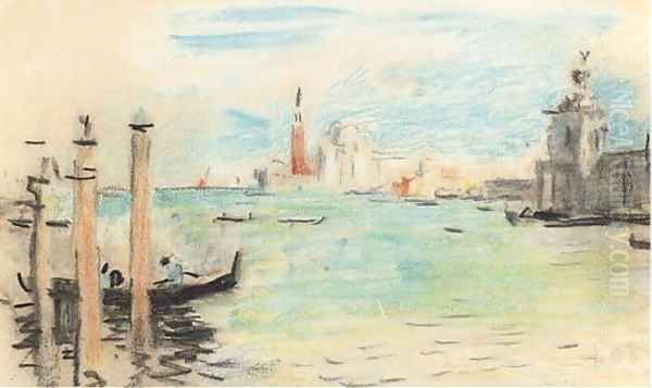 San Giorgio Maggiore from the entrance to the Grand Canal Oil Painting by Hercules Brabazon Brabazon