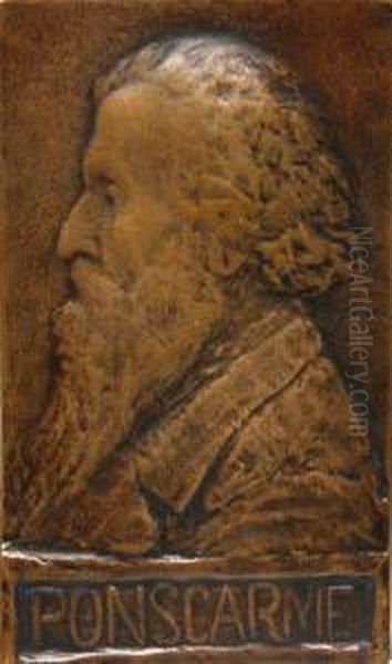 A Portrait Of The Sculptor Hubert Ponscarme Oil Painting by Ovide Yencesse