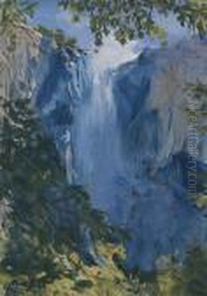 Bridal Veil Falls, Yosemite Oil Painting by Karl H. Yens