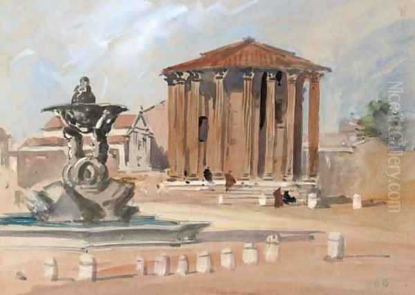 The Temple of Vesta, Rome Oil Painting by Hercules Brabazon Brabazon