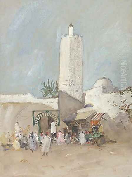 A mosque, Kairouan Oil Painting by Hercules Brabazon Brabazon