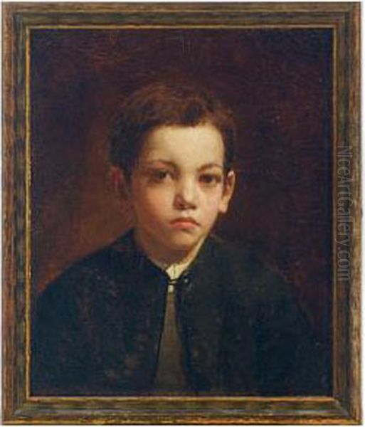 Portrait Of A Young Boy Oil Painting by George Henry Yewell