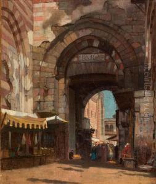 Bab Zuweyleh, Cairo, Egypt Oil Painting by George Henry Yewell