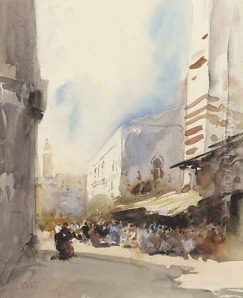 A street scene in Cairo Oil Painting by Hercules Brabazon Brabazon