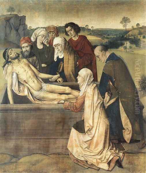 The Entombment c. 1450 Oil Painting by Dieric the Elder Bouts