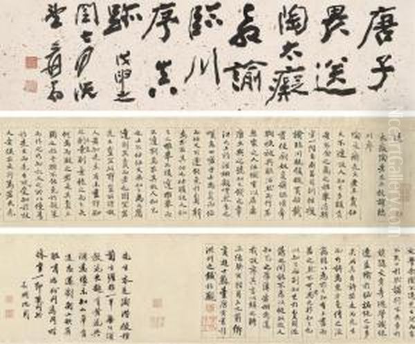 Handscroll, Ink On Paper Oil Painting by Tang Yin